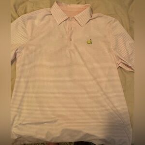 Masters Tech Pink Striped Polo Shirt